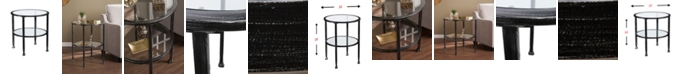 Southern Enterprises Brookford Metal And Glass Round End Table